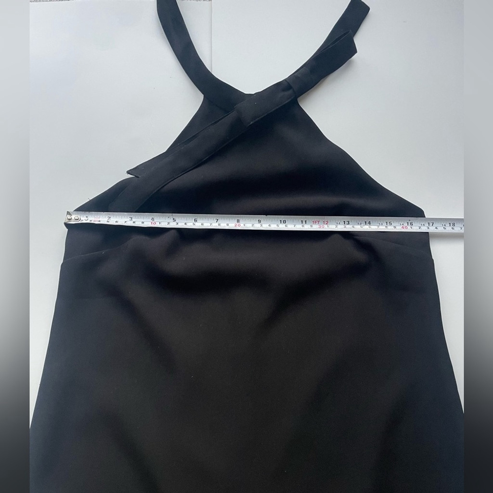 Club Monaco Black Halter Mini Dress Size 8 - Picture 4 of 6